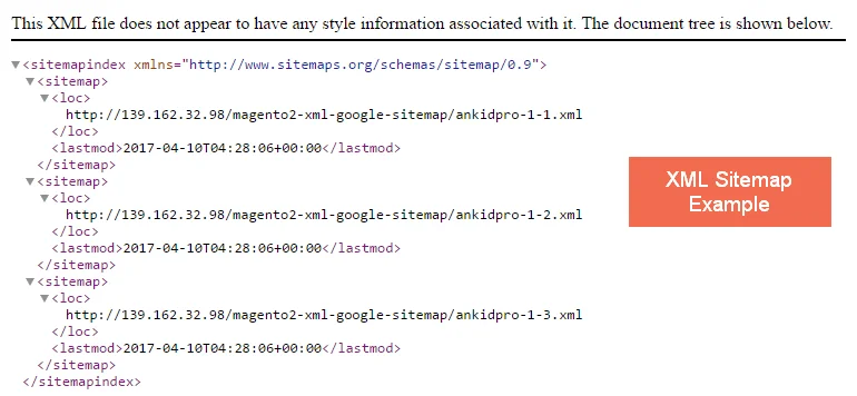 Google xml sitemap for magento2 sitemap example